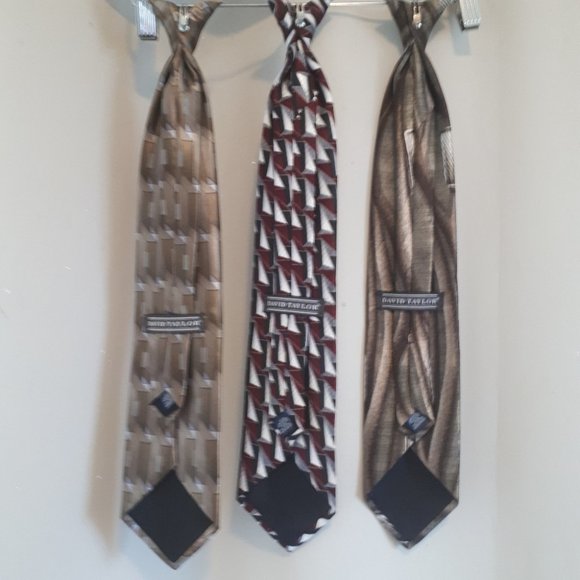 DAVID TAYLOR | Men's Clip On Neck Ties Set of 3 - Picture 2 of 8
